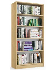 Duży regał do salonu na książki dąb sonoma - Fawios 4X w sklepie Edinos.pl
