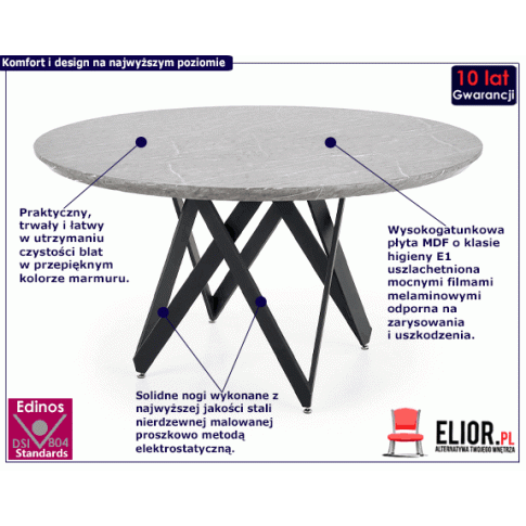 Fotografia Elegancki okrągły stół Vienna - marmur z kategorii Stoły