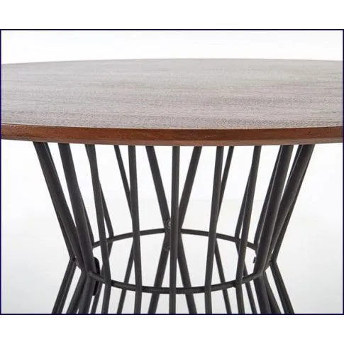 Szczegółowe zdjęcie nr 5 produktu Industrialny okrągły stół Boferi - orzechowy