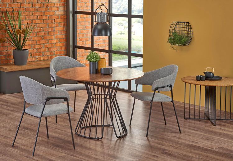 Produkt Industrialny okrągły stół Boferi - orzechowy - zdjęcie numer 2