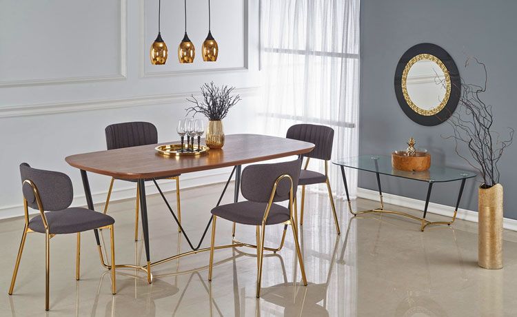 Produkt Prostokątny stół z krzesłami w stylu glamour - Levero