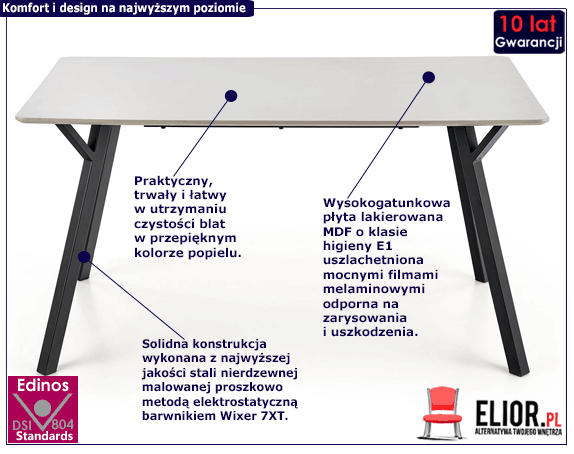 Tapicerowane krzesło Malika popiel