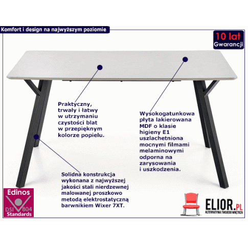 Fotografia Stół minimalistyczny Rufu 3X - popiel z kategorii Stoły