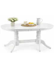 Klasyczny stół rozkładany w kolorze białym - Loara w sklepie Edinos.pl