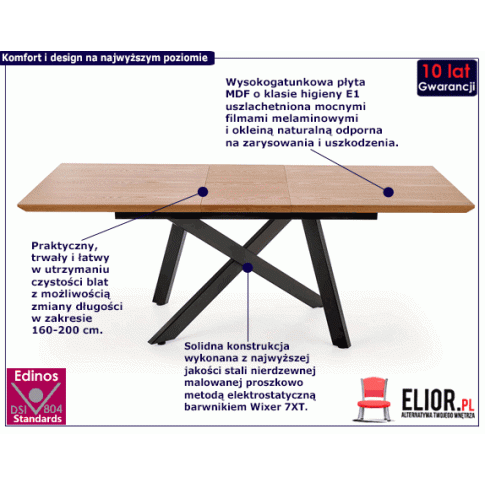 stół fabier2X dąb