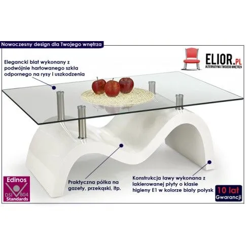 Fotografia Ława lakierowana Pexa - biała z kategorii Ławy i stoliki