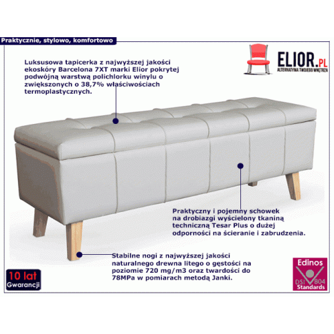 Fotografia Ławka z pojemnikiem Orsa - biała z kategorii Siedziska do przedpokoju