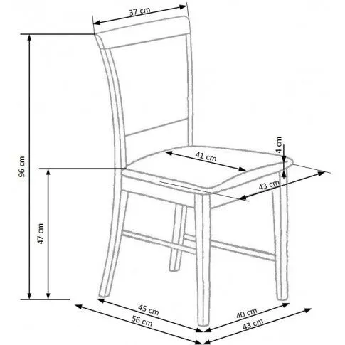 Zdjęcie krzesło drewniane Iledor ciemny orzech | Edinos.pl