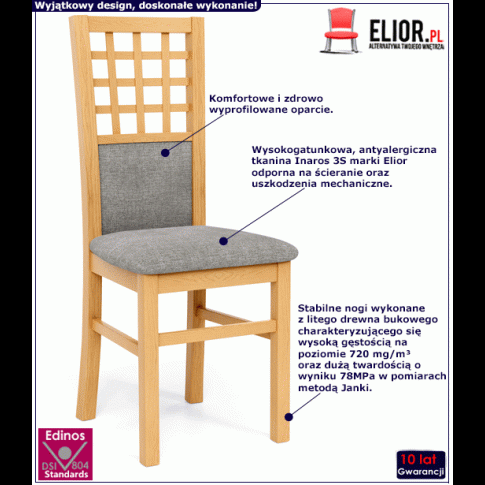 Fotografia Krzesło drewniane Irfa - Dąb miodowy z kategorii Krzesła drewniane