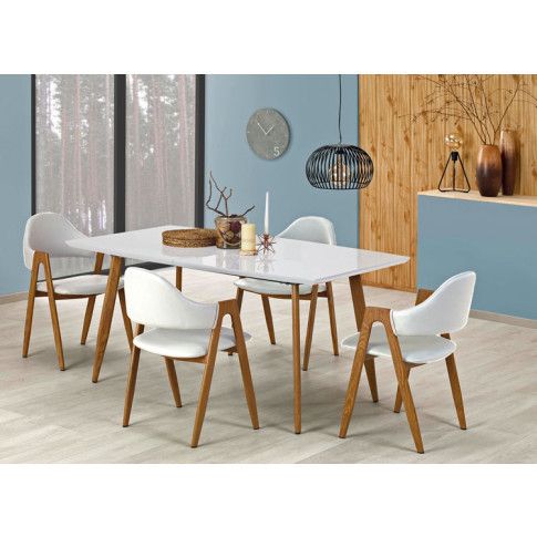 Zdjęcie minimalistyczny stół rozkładany Teris biały - sklep Edinos.pl