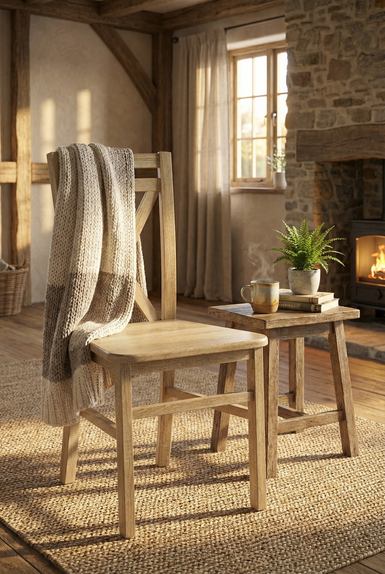 Przykładowa aranżacja z krzesłem dąb sonoma Gini