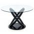 Szczegółowe zdjęcie nr 5 produktu Okrągły szklany stół do salonu Azis - czarny
