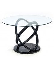 Okrągły szklany stół do salonu Azis - czarny