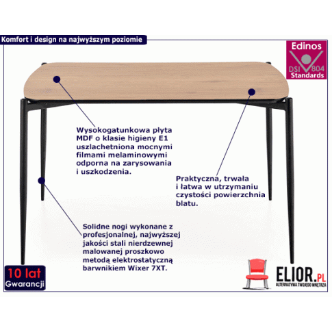 Fotografia Minimalistyczny stół Mira - dąb złoty z kategorii Stoły