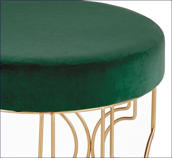 Zielona welurowa pufa Gammi