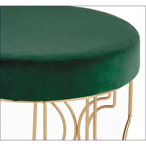 Zdjęcie okrągła zielona welurowa pufa w stylu galmour Gammi- sklep Edinos.pl