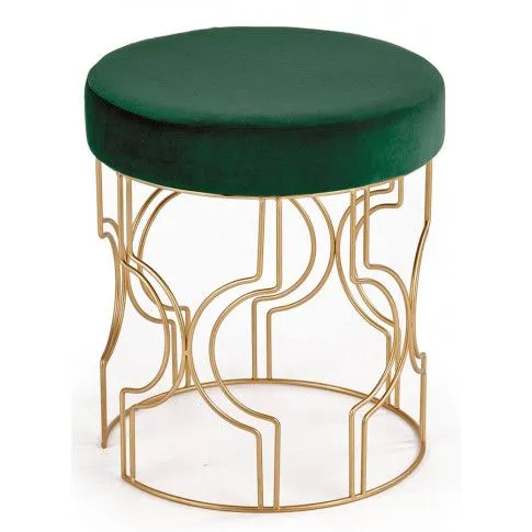 Zdjęcie produktu Pufa tapicerowana glamour Gammi - zielona.