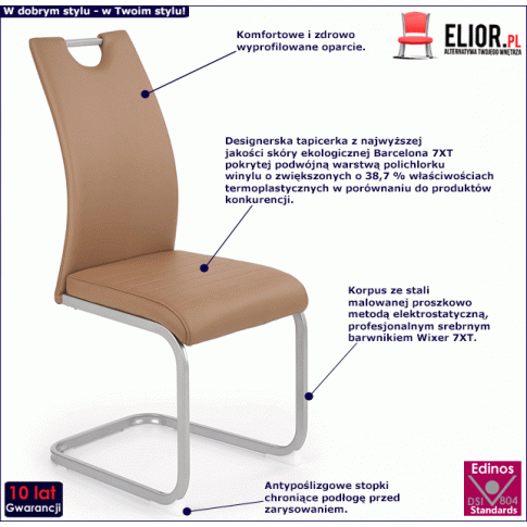 Fotografia Tapicerowane krzesło Area - brązowe z kategorii Krzesła tapicerowane