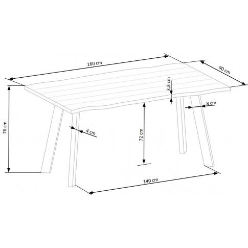 Szczegółowe zdjęcie nr 8 produktu Minimalistyczny stół w stylu loft Metax - orzech