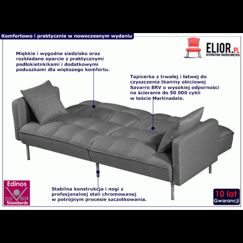 Fotografia Sofa pikowana rozkładana Ervin - popiel z kategorii Kanapy i sofy