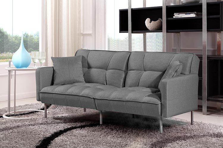 Szara pikowana sofa Barton