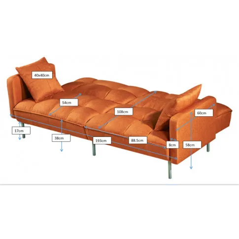 Szczegółowe zdjęcie nr 6 produktu Sofa pikowana rozkładana Barton - popiel