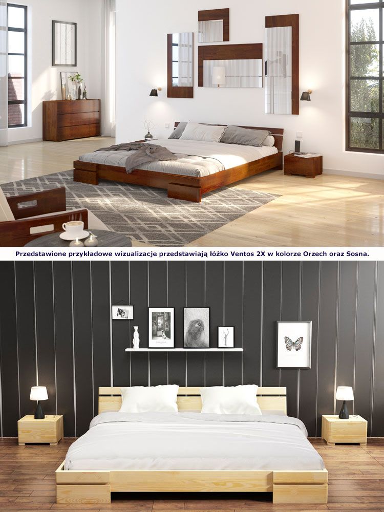 Łóżko drewniane w stylu skandynawskim Inca 2X