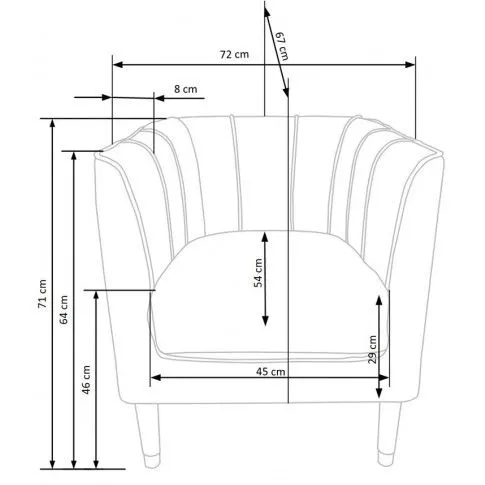 Szczegółowe zdjęcie nr 8 produktu Beżowy fotel klubowy muszelka - Dallas