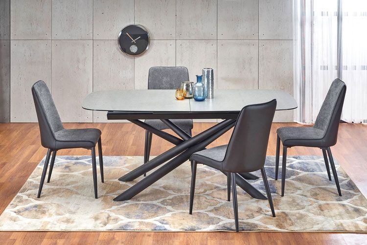 Produkt Czarny prostokątny stół z krzesłami - Bedixo