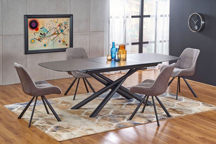 Produkt Czarny prostokątny stół z krzesłami - Bedixo - zdjęcie numer 2