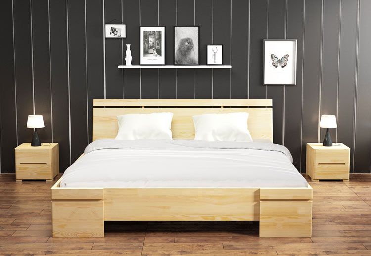 Łóżko w stylu skandynawskim z pojemnikiem Ventos 4X