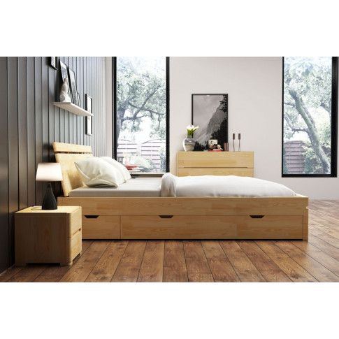 Szczegółowe zdjęcie nr 4 produktu Drewniane łóżko z szufladami Ventos 5X - 5 ROZMIARÓW