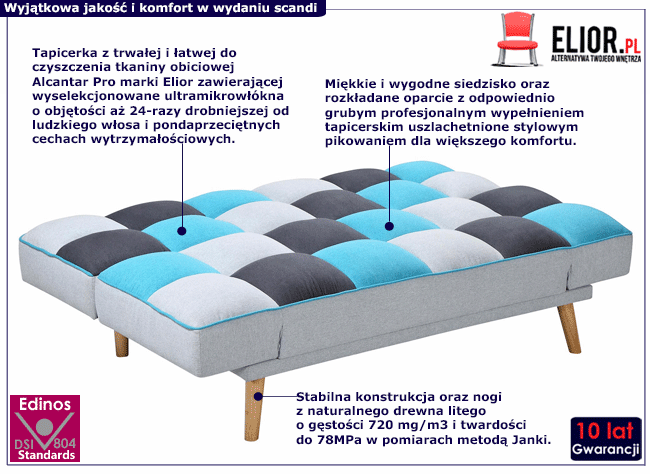 Rozkładana dwuosobowa sofa Vonka z funkcją spania