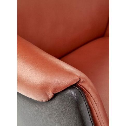 Szczegółowe zdjęcie nr 9 produktu Elegancki brązowy fotel obrotowy Kazar 