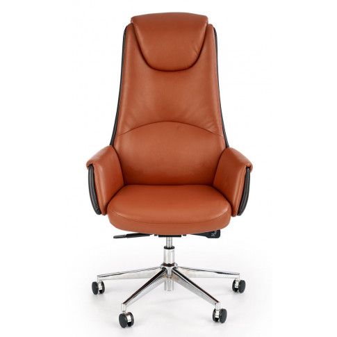 Szczegółowe zdjęcie nr 6 produktu Elegancki brązowy fotel obrotowy Kazar 