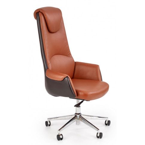 Zdjęcie produktu Elegancki brązowy fotel obrotowy Kazar .