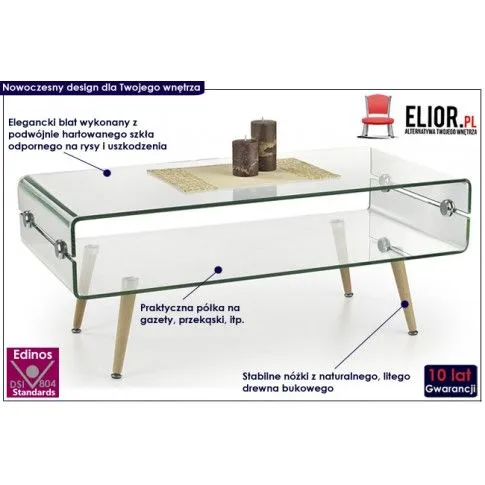 Fotografia Ława z giętego szkła Rokko z kategorii Ławy i stoliki