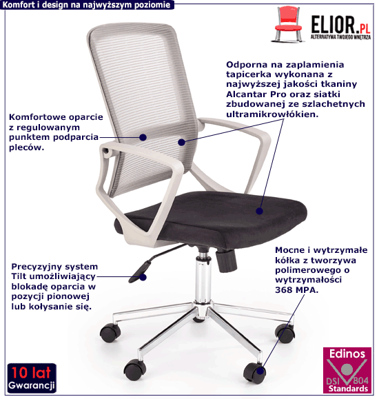 Tapicerowane krzesło Malika popiel