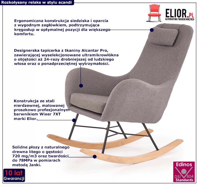 Fotel bujany Singa