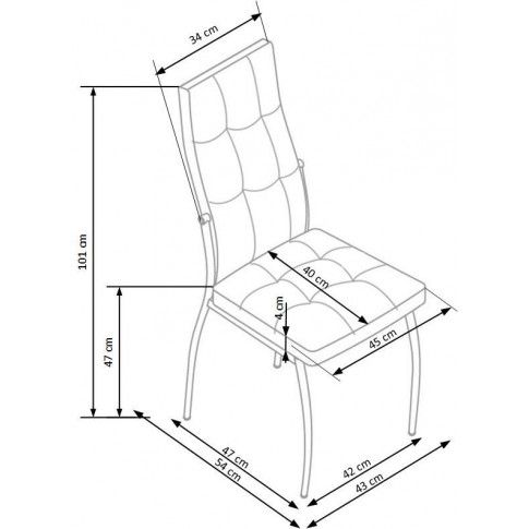 Szczegółowe zdjęcie nr 4 produktu Krzesło pikowane Azrel 2X - popielate