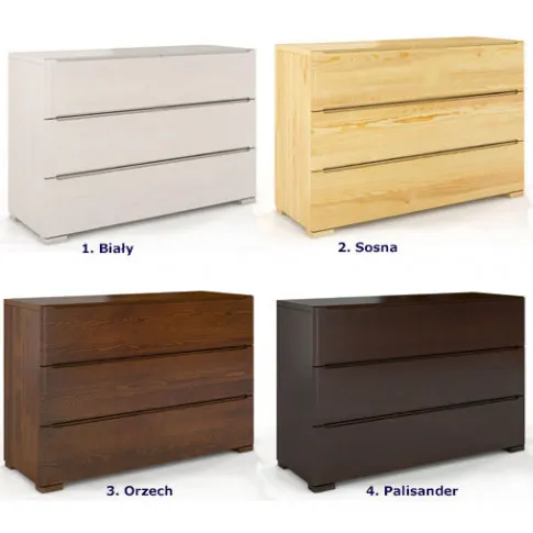 Szczegółowe zdjęcie nr 4 produktu Komoda drewniana 3 szuflady Inca 2S - Biały mat