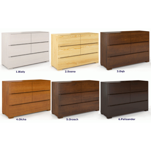 Szczegółowe zdjęcie nr 4 produktu Komoda drewniana 5 szuflad Inca 4S - Dąb