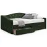 Zdjęcie produktu Zielone pojedyncze łóżko z szufladami 90x200 - Santiagos.