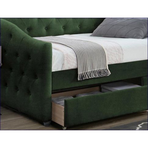 Zdjęcie jednoosobowe łóżko tapicerowane z szufladami Orin- sklep Edinos.pl