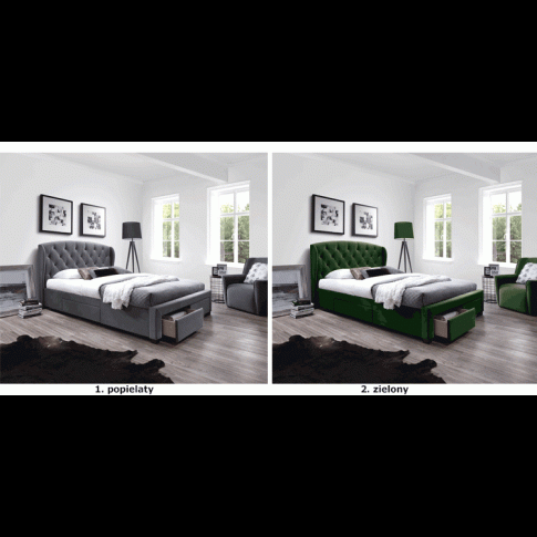 Szczegółowe zdjęcie nr 4 produktu Łóżko podwójne Xamo - zielony