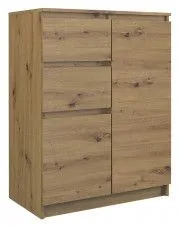 Nowoczesna komoda do przedpokoju dąb artisan - Velda 2X w sklepie Edinos.pl