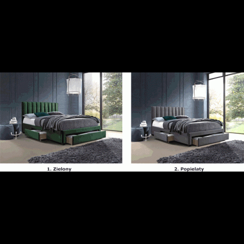 Szczegółowe zdjęcie nr 5 produktu Podwójne łóżko z szufladami Kresti - zielone