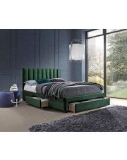 Podwójne łóżko z szufladami Merina - zielone w sklepie Edinos.pl