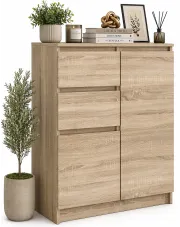 Skandynawska komoda do garderoby dąb sonoma - Nanis 2X w sklepie Edinos.pl