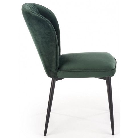 Szczegółowe zdjęcie nr 5 produktu Krzesło welurowe pikowane Wilhelm - ciemnozielone